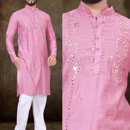 krm Men Embroidered Viscose Rayon Straight Kurta-picture-30