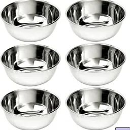 bzilo Stainless Steel Vegetable Bowl Pack of 6 Stainless Steel Heavy Gauge Bowl/Wati Set With Mirror Finish D69-picture-24