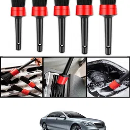 ccmm Universal Red/Black Wet & Dry Cleaning Brushes Set Of 5 For Car-230 Wet and Dry Duster Set image 1