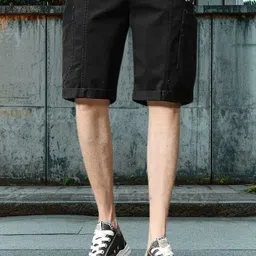 pitzz Solid Men Black Cargo Shorts image 3