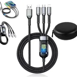 POZUB Nylon Braided Cord USB 3-in-1 Fast Charging Cable 100W Multi-functional Cable Charging Pad-picture-26