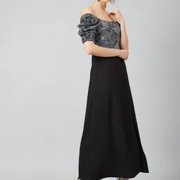 athena Women Maxi Black Full Length Dress image 3