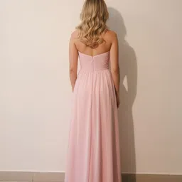 vivalavastaram Self Design Georgette Stitched Flared/A-line Gown image 2