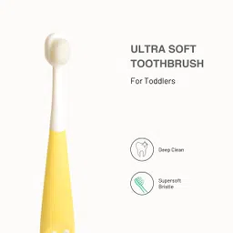 the little lookers Baby Toothbrush, Toothbrush for Kids/Babies/Toddlers (2-10 Years) Blue & Yellow Ultra Soft Toothbrush image 2