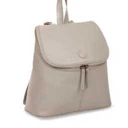 PURE LUXURIES LONDON Women Grey Solid Genuine Leather Marbury Backpack image 3