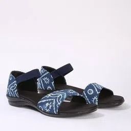 indie picks Handcrafted Block Print Strap Slip-On Heel Mules-picture-24