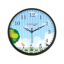 RANDOM Black & Blue Printed Contemporary Wall Clock image 1