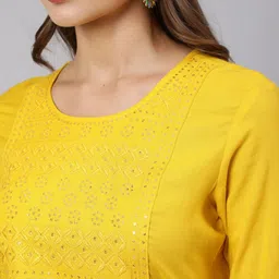 STYLE ANGEL Geometric Yoke Design Sequinned Straight Kurta image 2