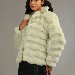 honnete 100 % Polyester Self Design Coat For Women image 3