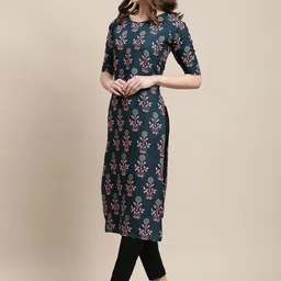 7threads KALINI Women Pack Of 2 Ethnic Motifs Printed Crepe Kurta image 3