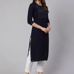 STYLE ANGEL Geometric Yoke Design Sequined Straight Kurta image 3