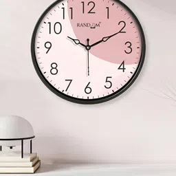 RANDOM Black & Pink Printed Contemporary Wall Clock image 3