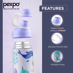 pexpo Pico Art 500, Hot&Cold Stainless Steel Kids Water bottle UV Printed, Thermosteel 470 ml Flask image 5