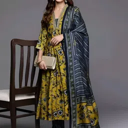 bairaj Women Viscose Rayon Kurta Pant Dupatta Set-picture-18