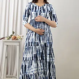 henal Women Printed Cotton Rayon Gown Kurta image 3