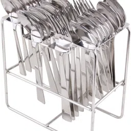 italica PREMIUM SOBER 24 PCS CUTLERY STAND Stainless Steel Cutlery Set-picture-15