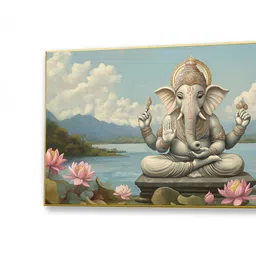 nestroots Canvas Framed Divine Ganesha Prosperity and Wisdom Wall Painting image 5