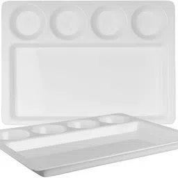 neena crockeries Acrylic PVC Free Unbreakable 4 Portion Dosa Plate Thali, Compartment Plate Quarter Plate-picture-25