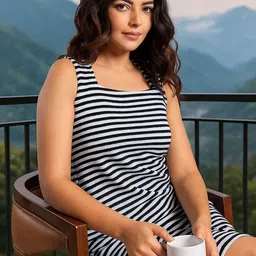 ekasya Women Bodycon Black Knee Length Dress image 4