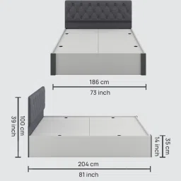 a globia creations Orbit King Size Bed in Frosty White Finish with Box Storage image 2