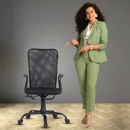 m.g enterprises MGU CHIR 001 Cotton Office Adjustable Arm Chair-picture-21