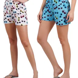 trove Pack of 2 Printed Women Multicolor Casual Shorts image 3
