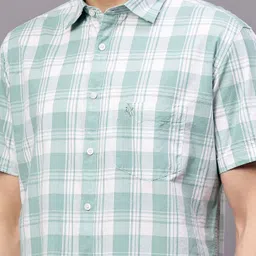 cantabil Men Regular Fit Checkered Spread Collar Casual Shirt image 5