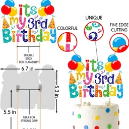 zyozi Third Birthday Party Supplies,3rd Birthday Party Decoration(Pack of 37) image 4