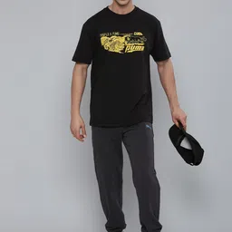 Puma X Staple Brand Logo Printed Drop-Shoulder Sleeves Pure Cotton Relaxed Fit T-shirt image 5