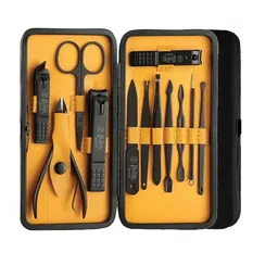 Beaute Secrets Unisex Black 12 in 1 Tools Manicure Pedicure Set image 1
