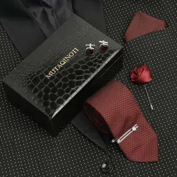 MUTAQINOTI Silk Tie & Cufflink image 1