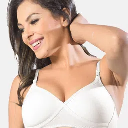 Sonari White Solid Non Padded Cotton T-Shirt Bra-image-74