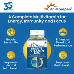 Dr. Morepen Multi-Vitamin Men with Omega-3 & Herbs,  60 tablet(s)  Unflavoured  image 3