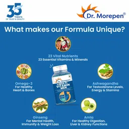 Dr. Morepen Multi-Vitamin Men with Omega-3 & Herbs,  60 tablet(s)  Unflavoured  image 4