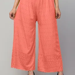 houseofcommon Women Relaxed Orange Viscose Rayon Trousers image 1