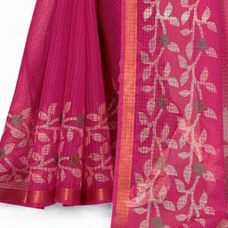 mirchi fashion Printed, Floral Print Kota Doria Polyester Saree image 5