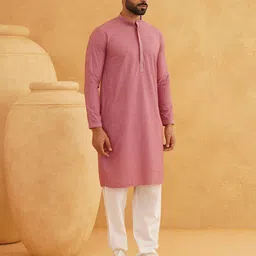 SOJANYA Geometric Embroidered Pure Cotton Kurta With Churidar image 3