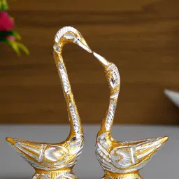 eCraftIndia Set Of 2 Gold-Toned & Silver-Toned Handcrafted Decorative Figurine Showpieces-image-44