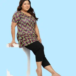 Aarika Womens Green-Black Colour Abstract Print Nylon Plus Size Swim Suit Self Design Women Green Swimsuit image 5