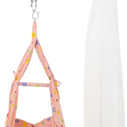 made2craft Baby Sleep Swing Cradle with Mosquito Net and Spring-picture-12