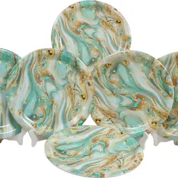 Pack of 6 Melamin Heavy Melamine Plate Dinner Set Pack of 6 Marble Line Design Dinner Set-image-22