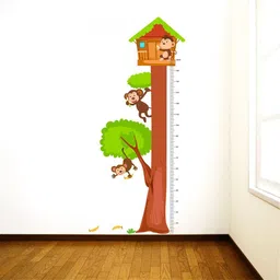 decal o decal 155 cm Growth Chart With Monkeys Wall Stickers Self Adhesive Sticker image 1
