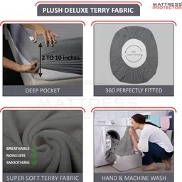 mattress protector Fitted Single Size Breathable, Stretchable, Waterproof Mattress Cover image 4