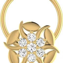 avsar Pranusha 14kt Cubic Zirconia Yellow Gold Nose Wire-picture-23