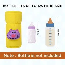 mw prints Soft Plush Baby Feeding Bottle Cover (60-125 ml) with Cartoon Strap, Stretchable image 4