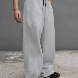 dockstreet Men Solid Grey Track Pants image 1