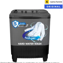 realme techlife 8.5 kg 5 Star rating Semi Automatic Top Load Grey, Black image 2