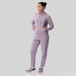 Women's Cotton Jogging Bottoms - Smoky Purple-image-87