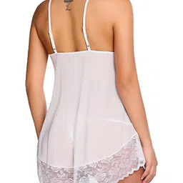 PIBU Pack Of 2 Lace Self-Design Net Baby Doll image 3