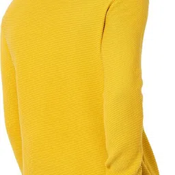 mufti Men Solid Round Neck Yellow Sweater image 2